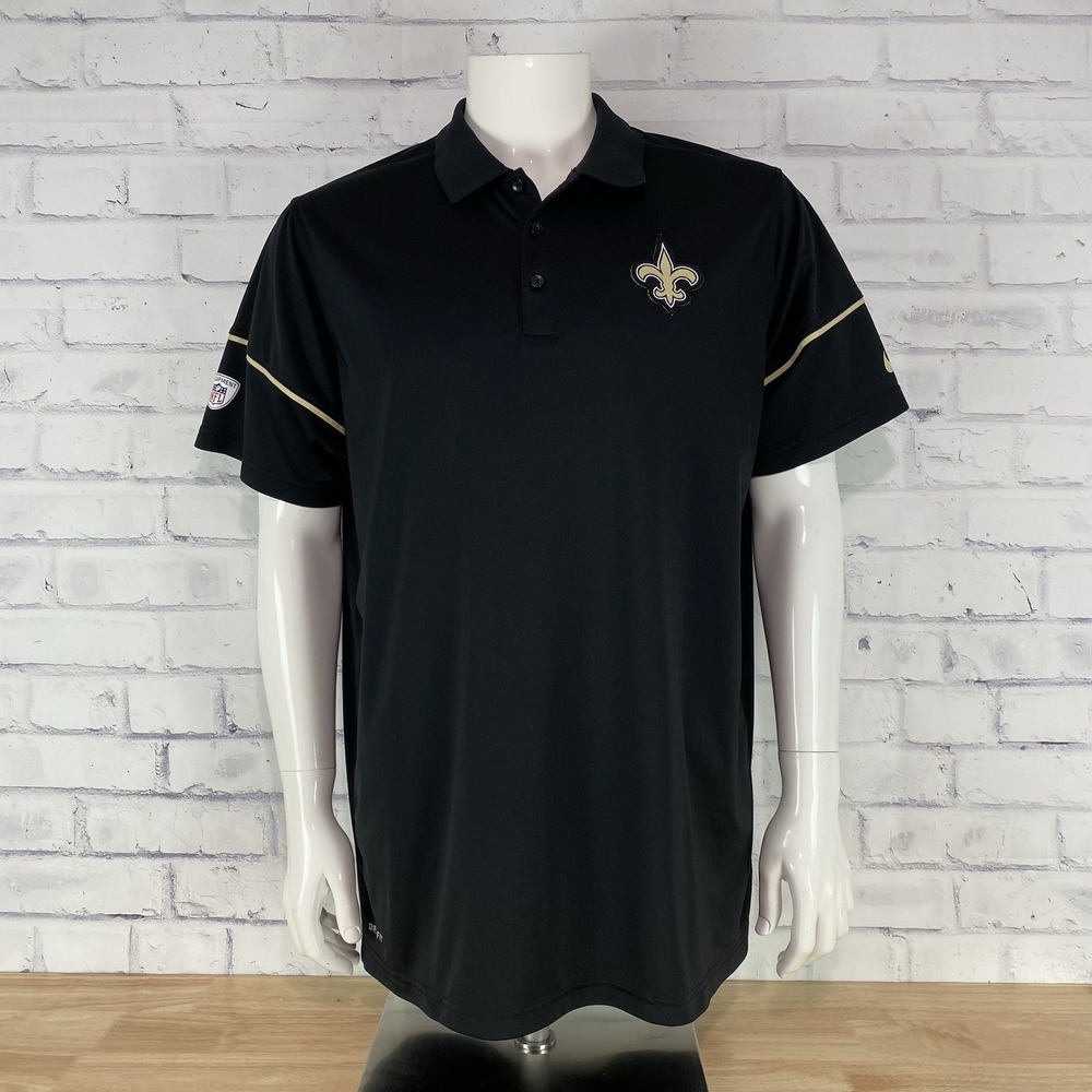 Nike Shirt Men's Extra Large Polo New Orleans Saints NFL Dri-Fit Training Polo - Picture 2 of 15
